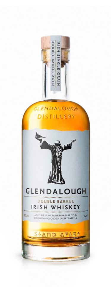 Glendalough Double Barrel Irish Whiskey glass bottle