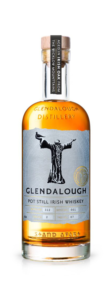 Glendalough Pot Still Irish Whiskey glass bottle