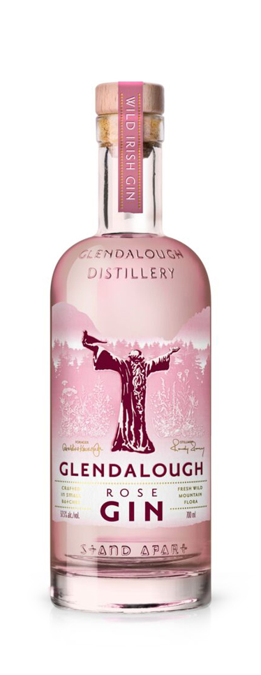 Glendalough Rose Gin glass bottle