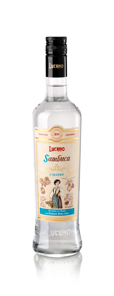 Lucano Sambuca glass bottle