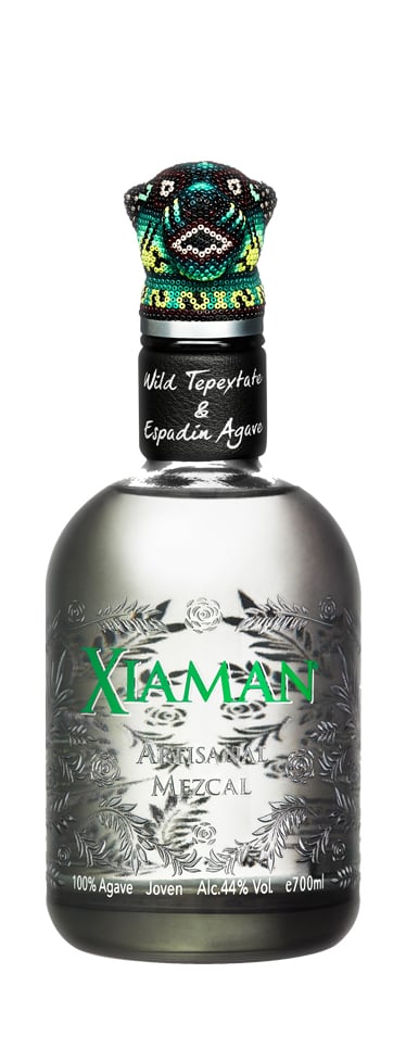 Xiaman Artesanal Mezcal glass bottle