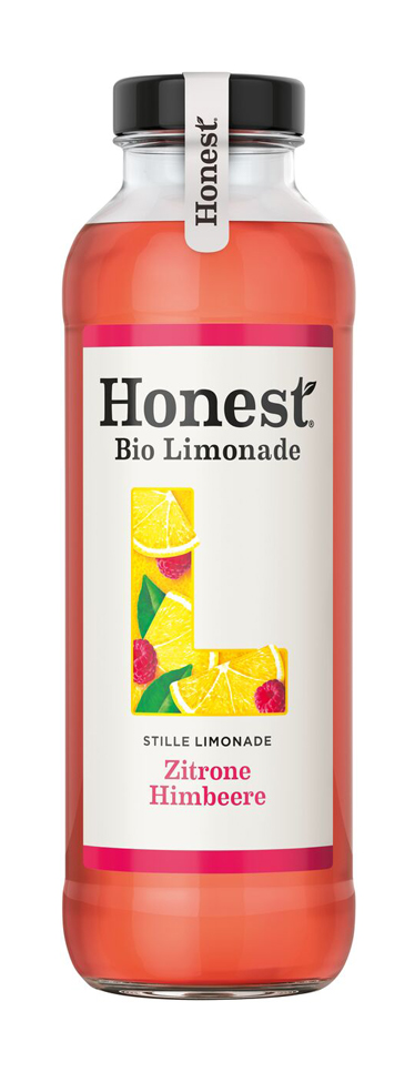Honest Organic-Lemonade Lemon- Raspberry glass bottle