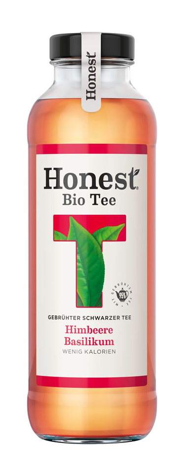 Honest Tea Raspberry-Basil glass bottle