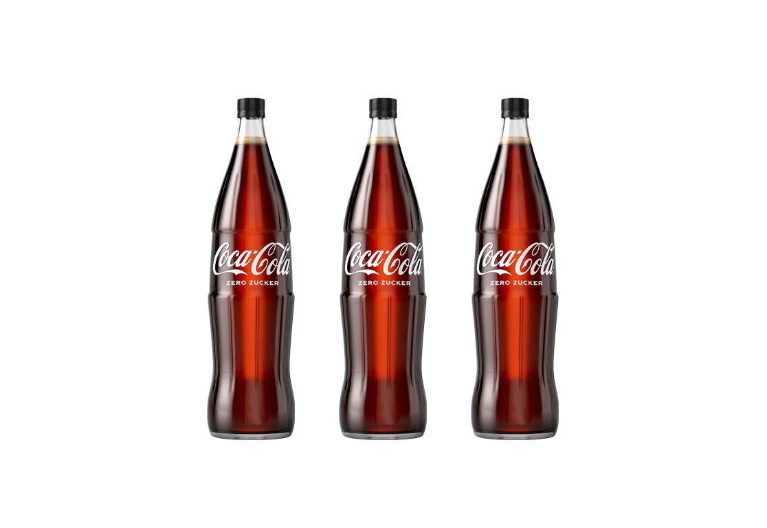 Coke zero 1 Liter Mehrweg-Glasflasche